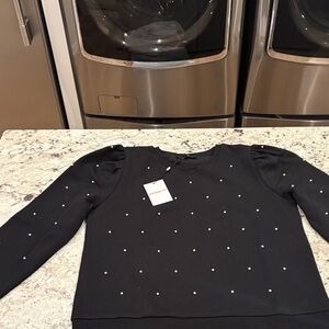 Generation Love Black Pearl-Studded Sweatshirt